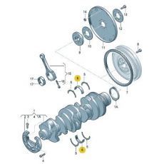 Вкладыши коренные 1штука AXDAXE верхний желтый VAG 070105561C007