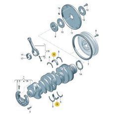 Вкладыши коренные 1штука AXDAXE нижний красный VAG 070105591C002