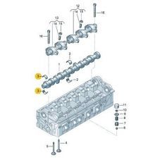Вкладыши распредвала 2,5 комплект 2 штуки GLYCO 73-4828STD