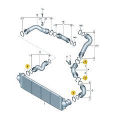 Охладитель наддува воздуха Зажим VAG 1J0145769H