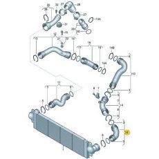 Охладитель наддува воздуха Шланг BRR,BRS VAG 7H0145790E