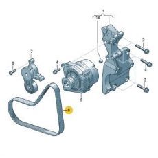 Ремень генератора с кондиционером AXB,AXC,BRR,BRS 2006>> VAG 038903137S