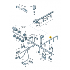Жгут проводов для свечей накала 1.9 AXB AXC VAG 038971782B