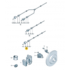 Жгут проводов R задний износ колодок  VAG 7H0927904B