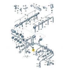 Корпус плоского разъема полукруглый 1 контак стартер T-5 TE PARTS 7741136 VAG 1K0973751