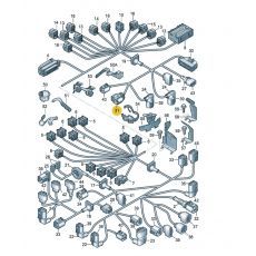 Корпус плоского разъема полукруглый 2 контакта VAG 1J0973202