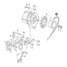 Ремень генератора (45-65 Am) +Т4 ААВ BOSCH 1987947641