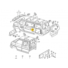 Стекло боковое заднее L длинная база KMK GLASS VLWS0044