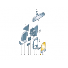 Стекло зеркала R с парктроником VAG 2E1857588D