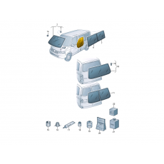 Стекло передний двери опускное L KMK GLASS KMK GLASS 7H0845201D