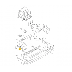 Бампер задний сплошной проставка под клык L 96->> VAG 7D0807393 Б/У