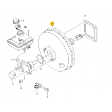 Вакуумный усилитель тормозов до 2002 VAG 2D0612105B Б/У