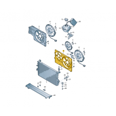 Кожух вентилятора радиатора для двух вентиляторов AXB,AXC,AXA VAG 7H0121207F