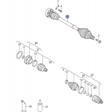 ШРУС привод в сборе VAG 701407271AB Б/У