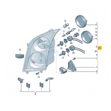 Фара L внутри черный DEPO 441-11B5L-LDEM2