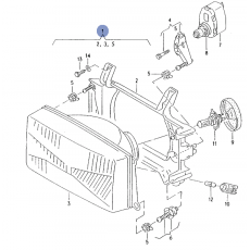 Фара R с крепежом VAG 701941018 Б/У