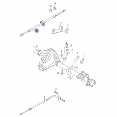 Трос ручного тормоза центральный 46 база 3550мм VAG 2D0609701C