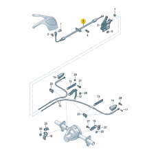 Трос ручника центральный складываемый база 3250мм VAG 2E0609701R