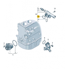 Тройник тосольный кольцо 2.0L VAG 038121688B