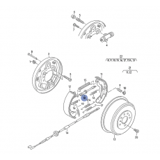 Тормоз задний штанга R левая резьба VAG 701609802 Б/У
