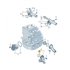 Термостат 2.0L кольцо резиновое VAG 06B121119B