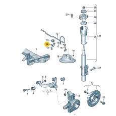 Скоба резинки стабилизатора передняя VAG 2E0411085