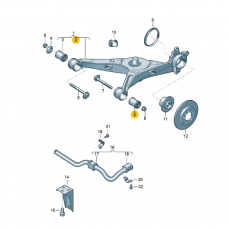 Сайлентблок заднего рычага наружный  VAG 7H0501131A