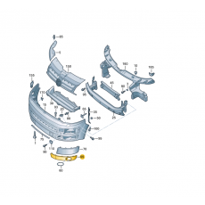 Накладка на бампер передняя нижняя L грунт VAG 7E5807489GRU