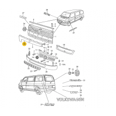 Накладка на решетку радиатора длинная 95-- VAG 701854504B Б/У
