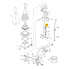 Рычаг преключения КПП в сборе ACV 99 >> VAG 7D1711121F Б/У