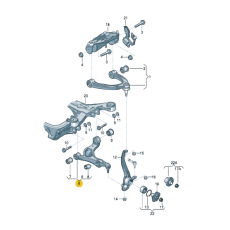 Рычаг передний нижний R VAG 7L0407152H