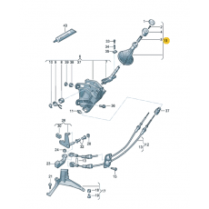 Рукоятка рычага КПП кожзам КПП-6 VAG 77111239102
