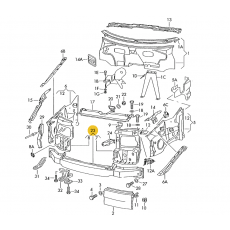 Панель крепления радиатора 380мм VAG 701805591Q Б/У