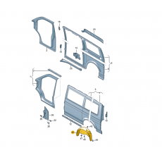 Подкрылок задний L VAG 7H0810971C Б/У