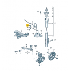Резинка стабилизатора переднего 20мм A9063233085 A9063233585 VAG 2E0411041E