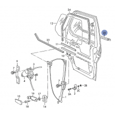 Резинка для опускного стекла наружная L VAG 701837703A Б/У