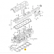 Прокладка головки блока 2 ^ VAG 074103383AH