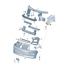 Направляющая переднего бампера правая VAG 7E0807184B