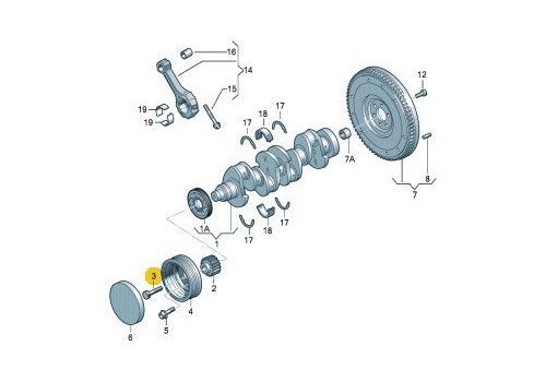 Болт коленвала М16х59 VAG WHT004573