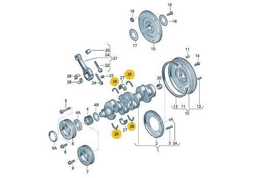 Вкладыши полукольца AXC AXB VAG 026198421