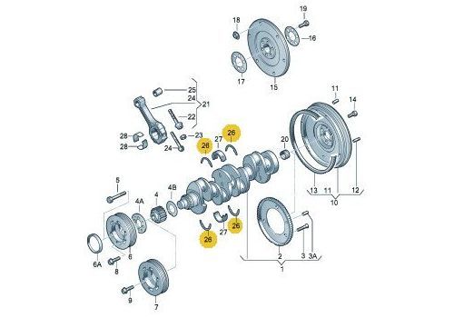 Вкладыши полукольца STD AXB AXC MAHLE 029AS18668000