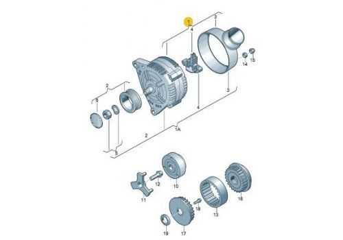 Генератор 90A AXC,AXB +Т-4 2,5D 99-- Delta autotechnik L41490