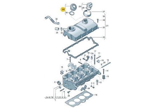 Горловина маслозаливная AXC AXB VAG 038115301A