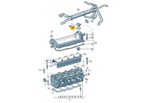 Горловина маслозаливная AXC AXB кольцо VAG 06A103483D