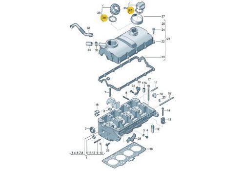 Горловина маслозаливная AXC AXB кольцо VAG 06A103483D