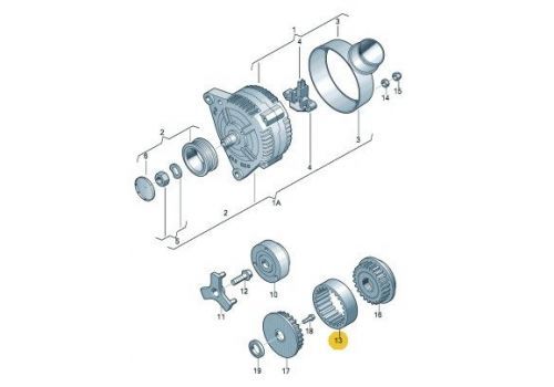 Муфта свободного хода компрессора кондиционера резиновая Gates EG1