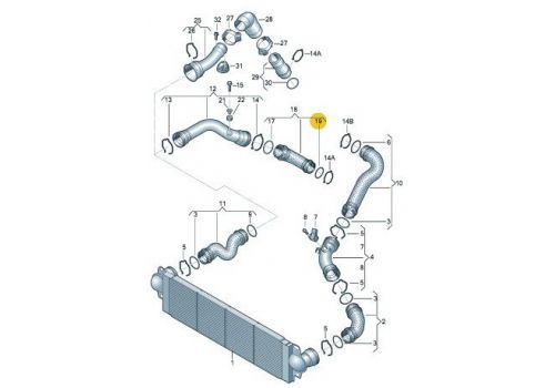 Охладитель наддува воздуха Кольцо AXB AXC BRR BRS VAG 3C0145117