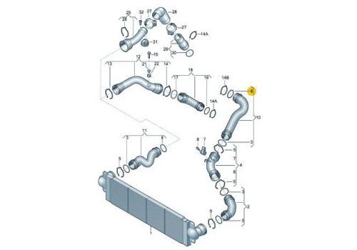 Охладитель наддува воздуха Кольцо AXD AXE BNZ BPC VAG 3C0145117K