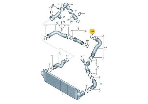 Охладитель наддува воздуха Зажим AXD AXE VAG 1J0145769C