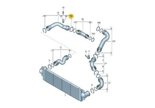 Охладитель наддува воздуха Зажим AXB AXC BRR BRS VAG 6Q0145769